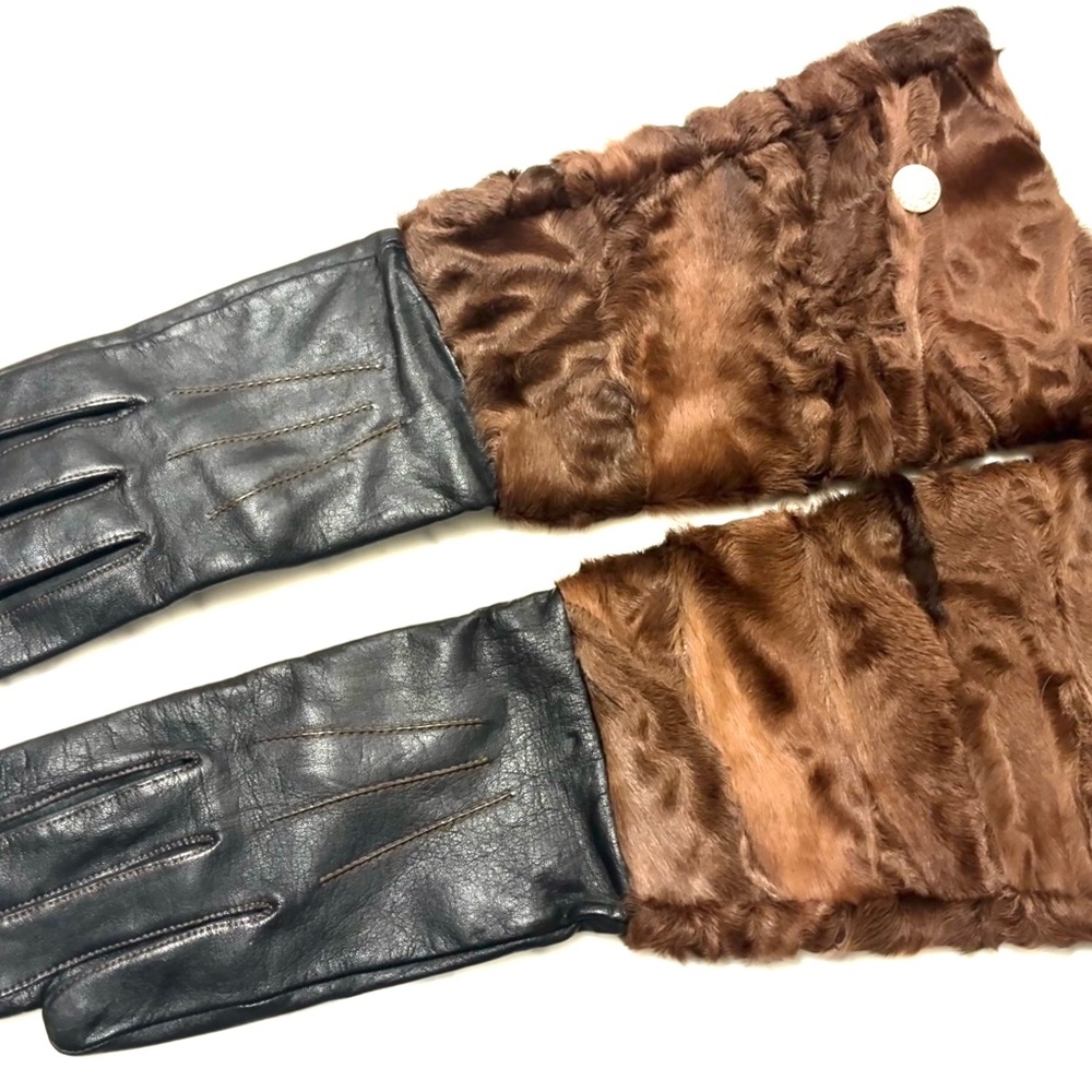 Elegant Brown and Black Women's Gloves